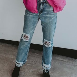Distressed Mom Jeans